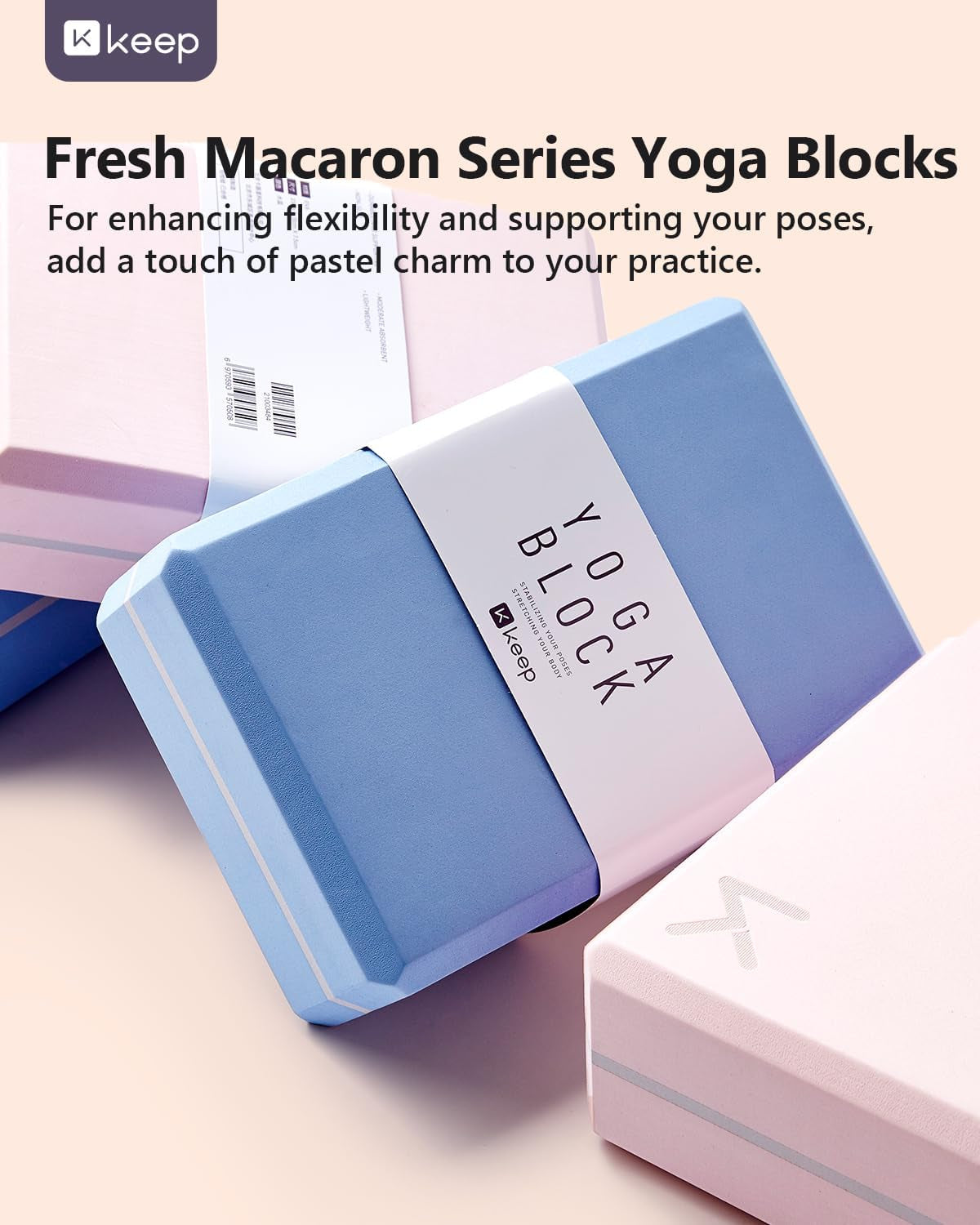 Yoga Block, High-Density EVA Foam 2 Pack Yoga Block with Non-Slip Textured Surface, Supportive, Lightweight - Ideal for Yoga