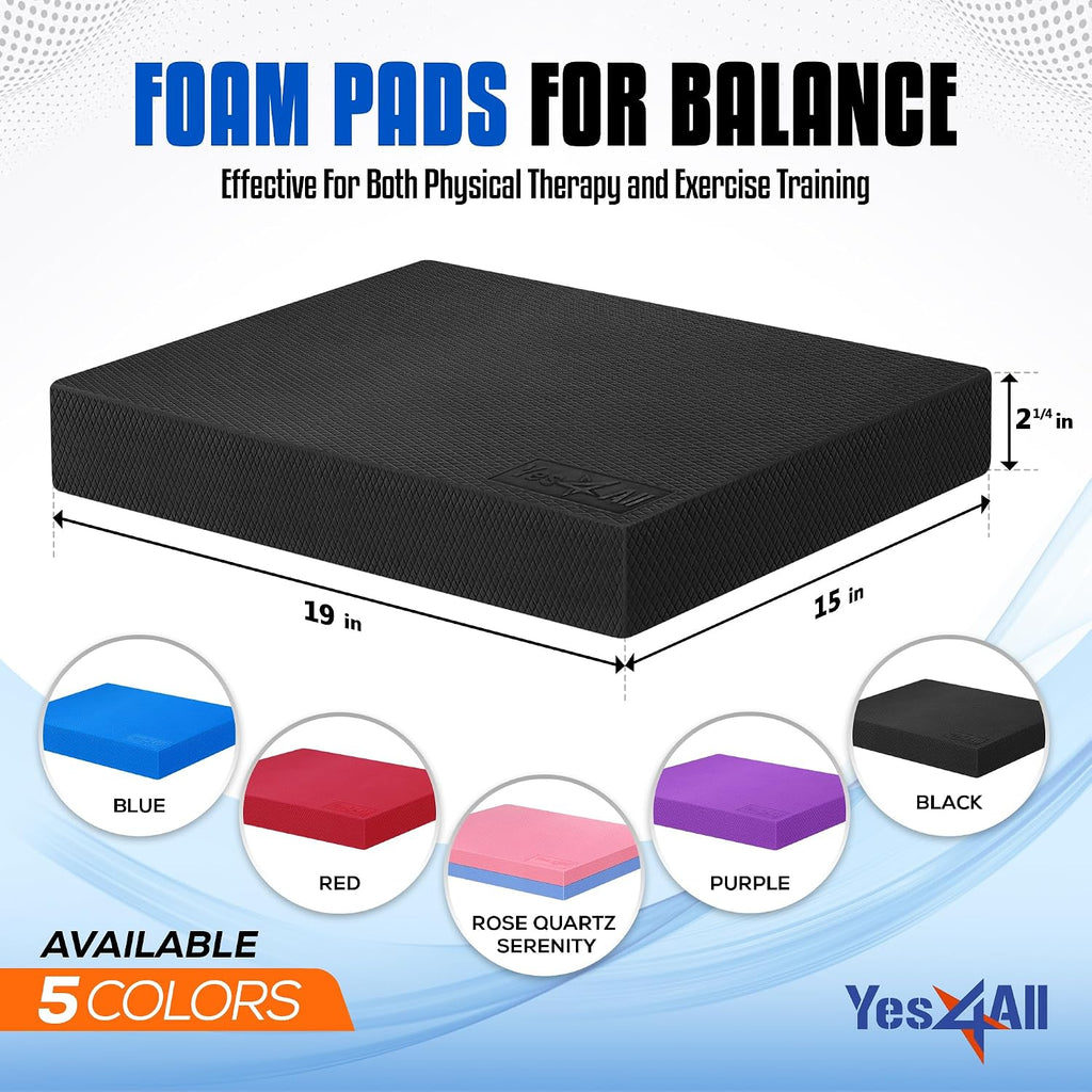 Yes4All Exercise Balance Pad, Non-Slip Foam Kneeling Pad
