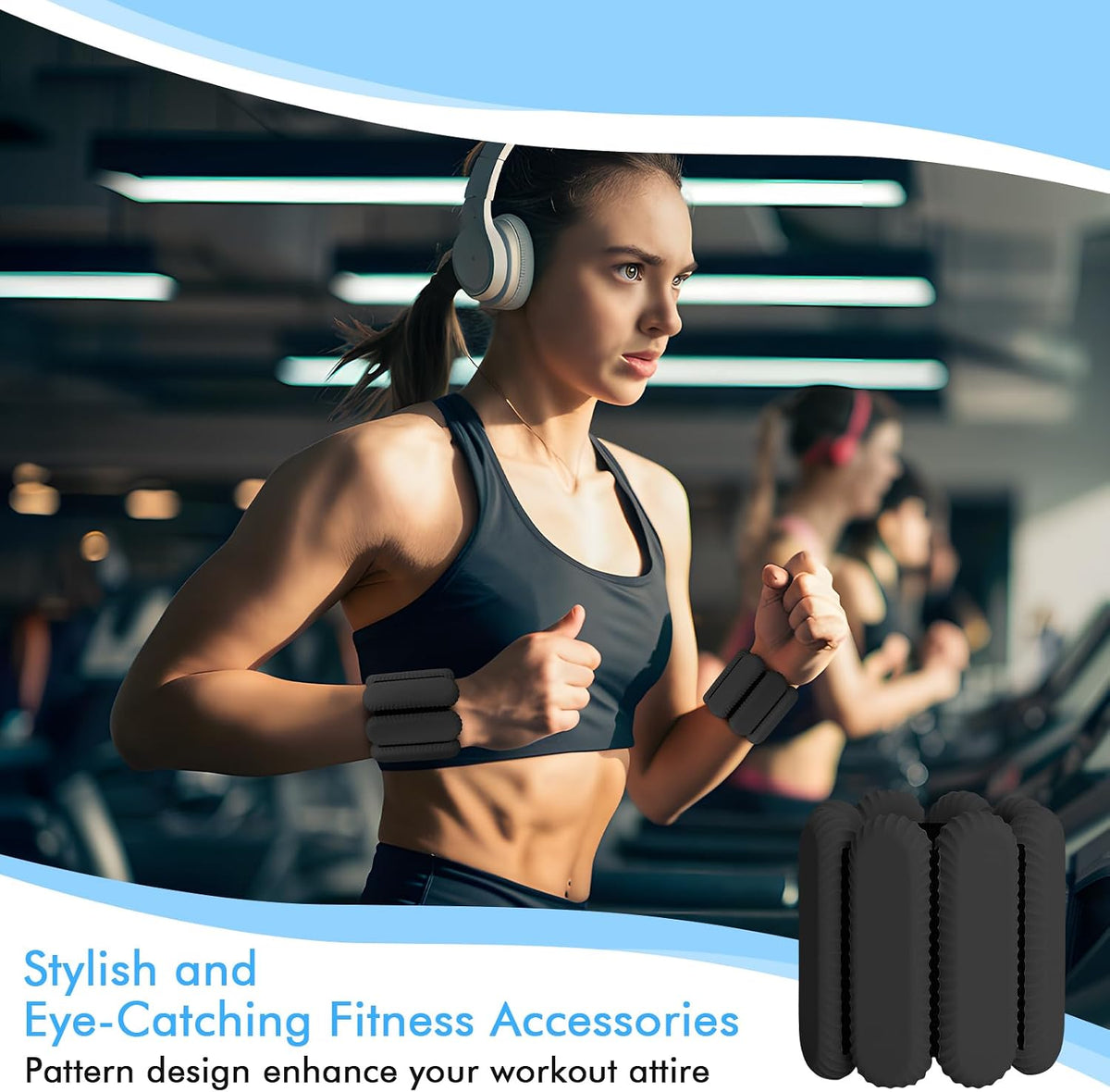 Wrist Ankle Weights for Women, Adjustable Ankle Weights Strength Training Silicone Bracelets Workout Wrist Ankle Weights for Men Women Yoga Running Dance Ankle Arm Leg Weights (2lb)