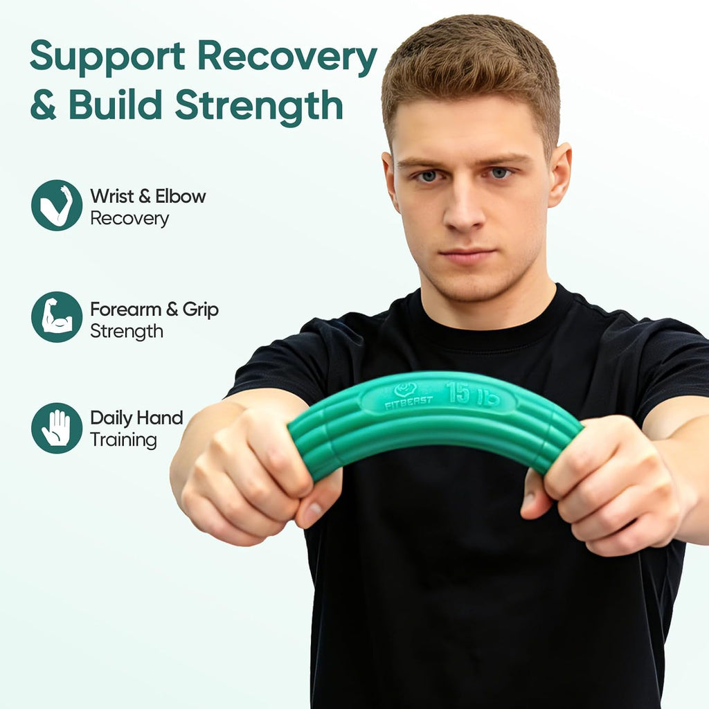 Flex Therapy Bars and Therapy Putty Set, Hand Therapy and Grip Strength Training for Finger, Wrist & Forearm Exercise