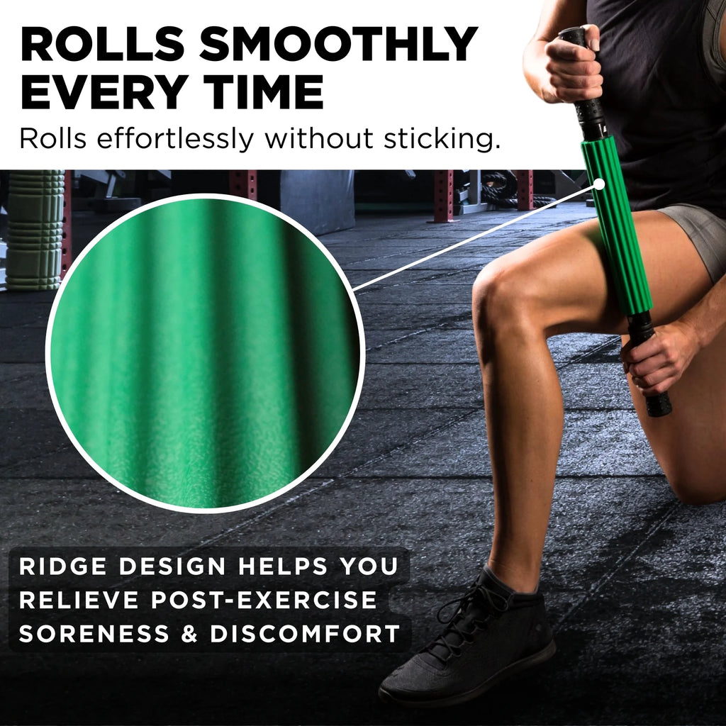 Roller Massager+, 19"-21" Retractable Muscle Massage Stick for Full-Body Use, Deep Tissue & Trigger Point Self-Massage, Portable Handheld Fascia Release Tool for Runners, Athletes