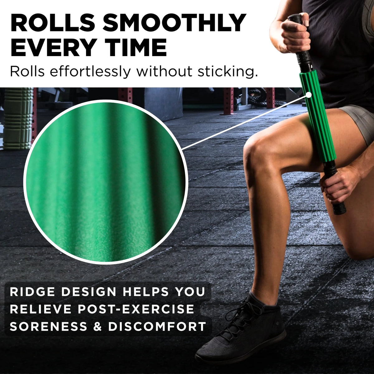 Roller Massager+, 19"-21" Retractable Muscle Massage Stick for Full-Body Use, Deep Tissue & Trigger Point Self-Massage, Portable Handheld Fascia Release Tool for Runners, Athletes