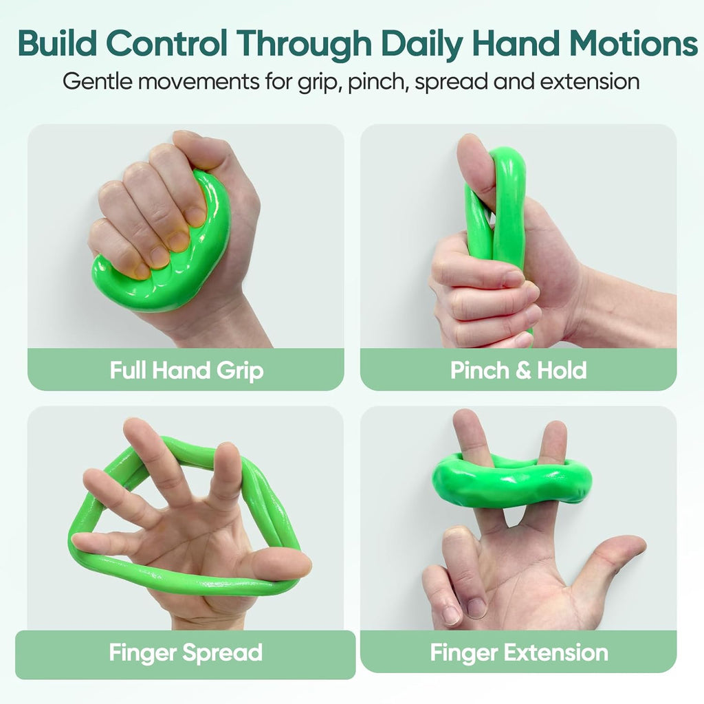 Flex Therapy Bars and Therapy Putty Set, Hand Therapy and Grip Strength Training for Finger, Wrist & Forearm Exercise