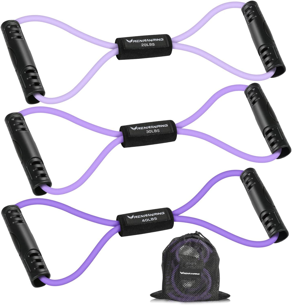 Resistance Bands with Handles, Figure 8 Fitness Bands, Exercise Bands Set
