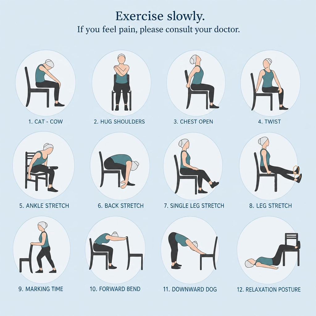Chair Yoga Exercise Posters 4 Pack Seated Workout Charts for Seniors Beginners 8X10 Inch Fitness Guides for Flexibility Strength Physical Therapy Home Use (Green)