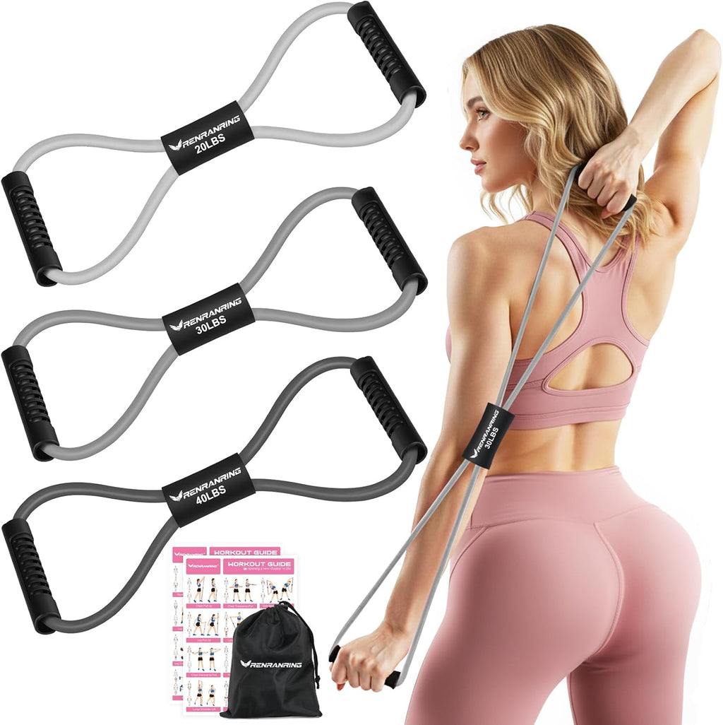 Resistance Bands with Handles, Figure 8 Fitness Bands, Exercise Bands Set