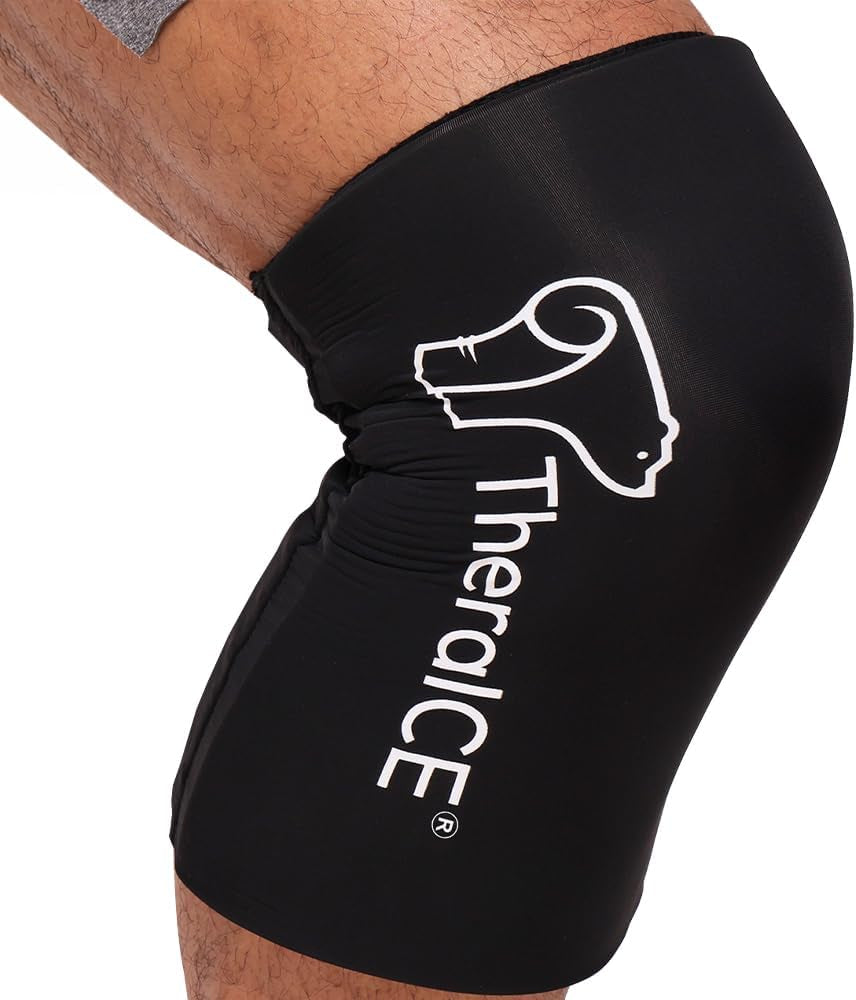 Theraice Knee Ice Pack Wrap PRO Brace, Compression Sleeve, Focuszone (M)