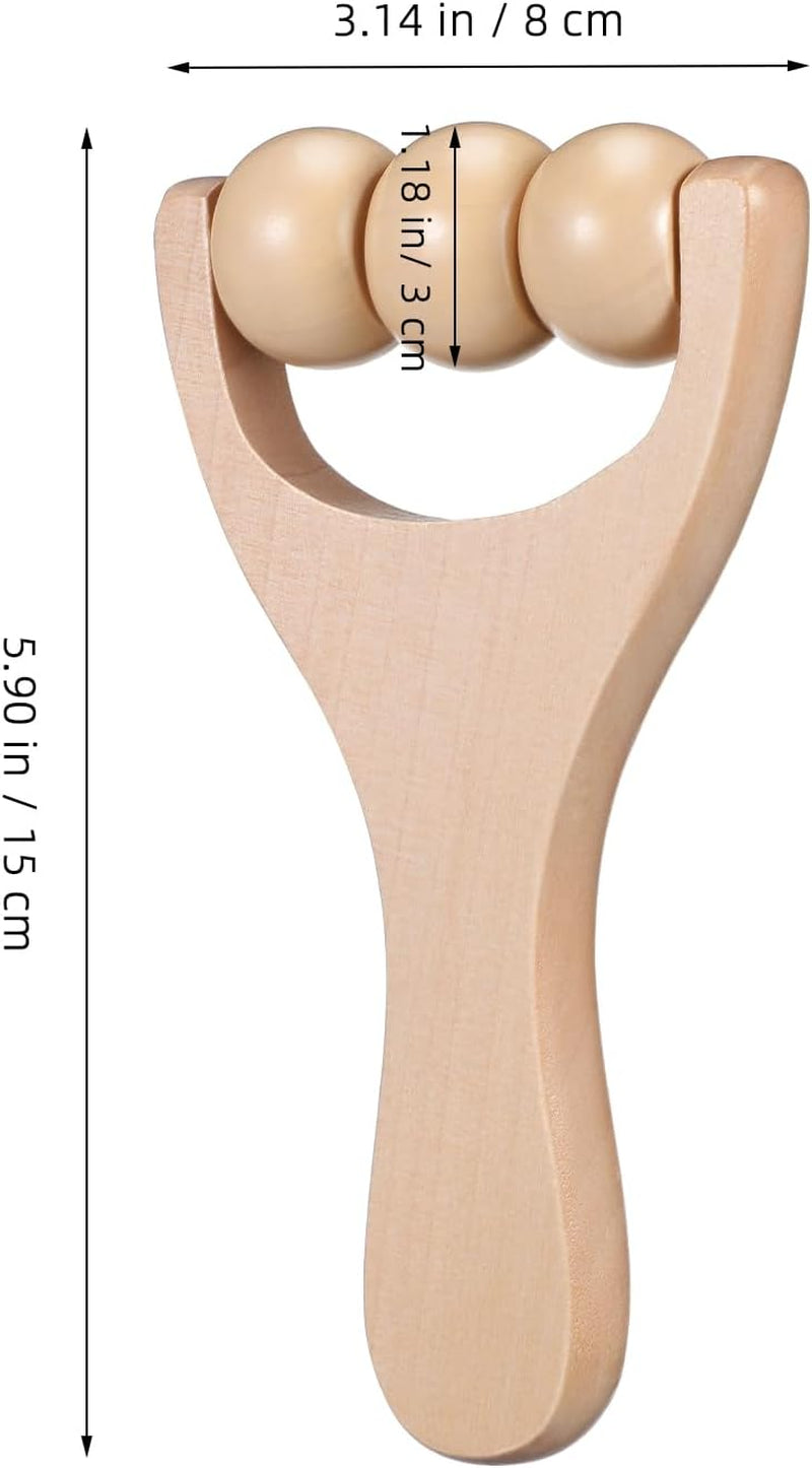 4Pcs Wooden Massage Roller Set, Full Body Massage Roller Tool for Hand, Foot Leg Recovery, Home Self Tools