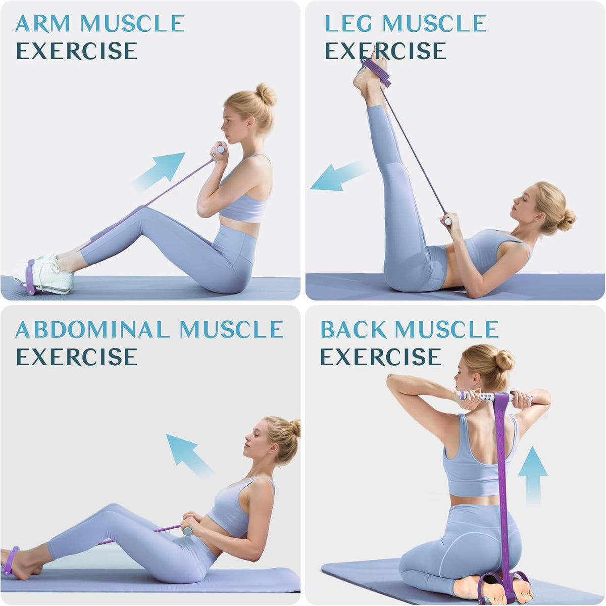 Foot Pedal Resistance Band with Handle Multifunction Tension Rope for Women Exercise Fitness Workout Stirrup Puller