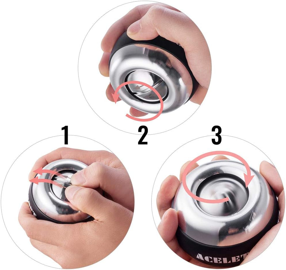 Gyro Ball Wrist Exerciser Gyroscope Ball Forearm Strengthener for Stronger Wrist Bones and Muscle