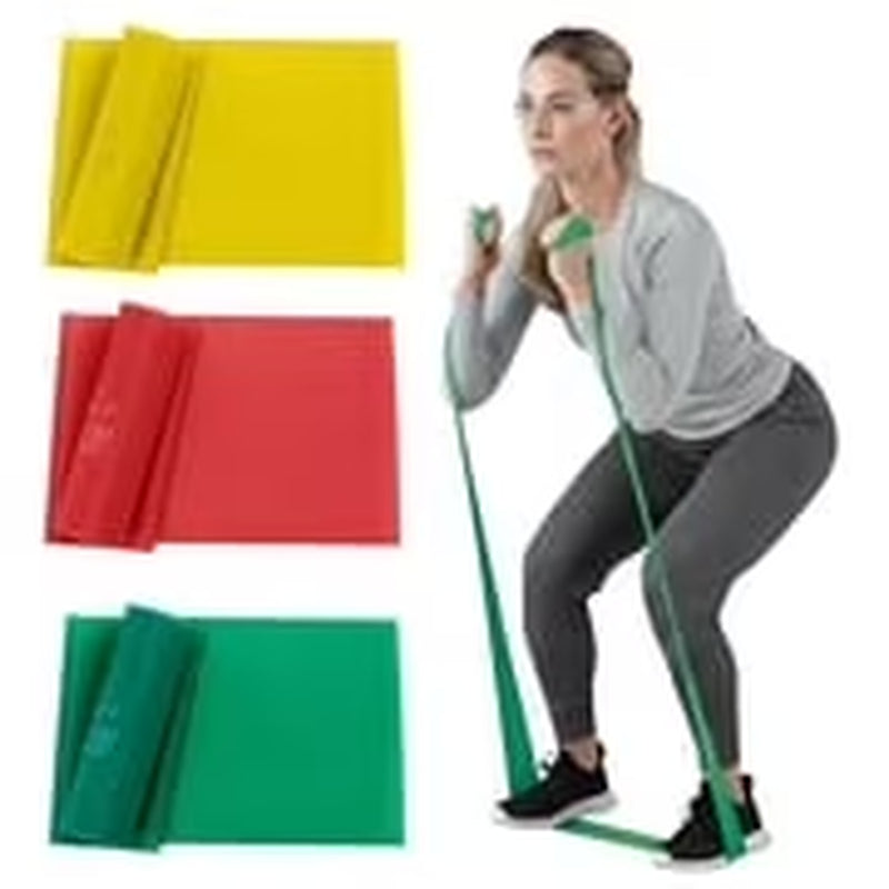 Resistance Bands Set, Yellow/Red/Green, Beginner, Non-Latex