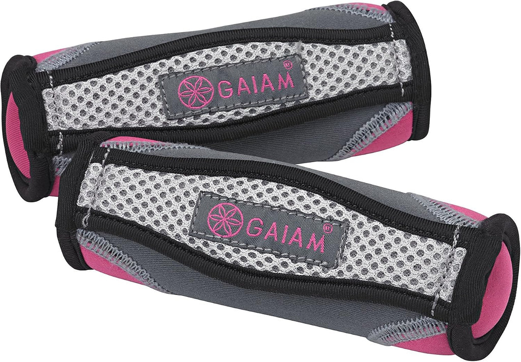 Gaiam Soft Walking Hand Weights with Strap, 4Lb Set Women Men