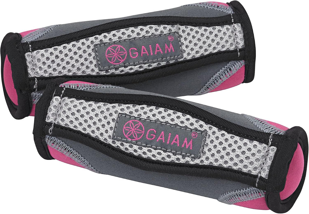 Gaiam Soft Walking Hand Weights with Strap, 4Lb Set Women Men