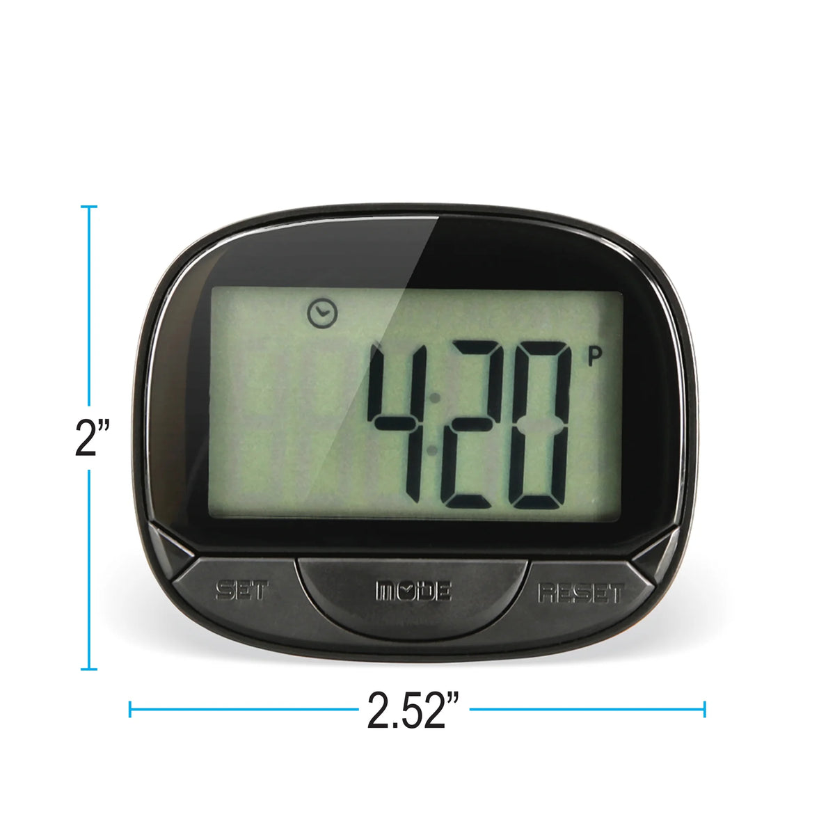 Xtreme Fit Clip-On Pedometer with Distance, Calories, and Time Tracking - Includes Battery - Black