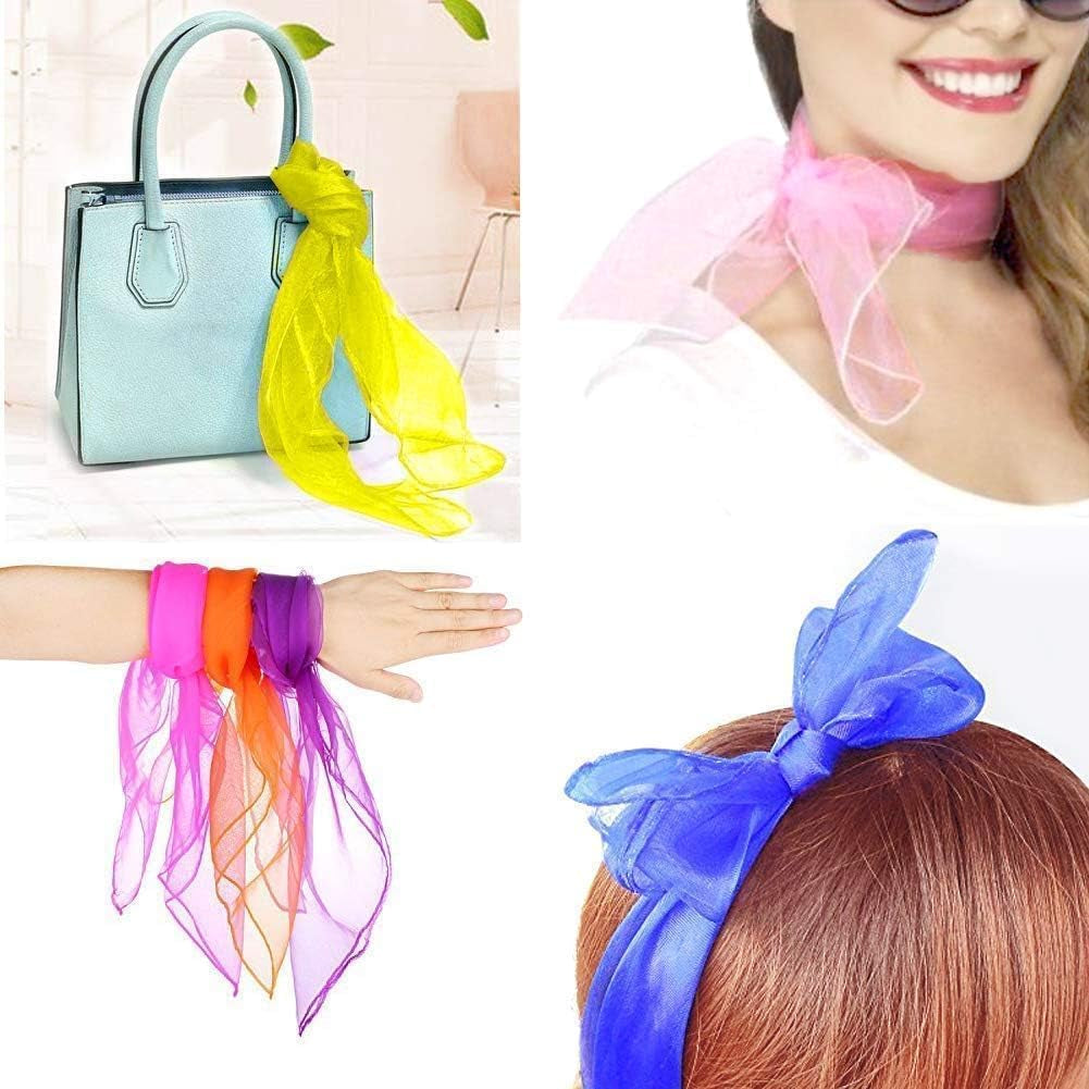 12 Colors 36Pcs Square Dance Scarves for Play, Music Dance Class, 24 Inches