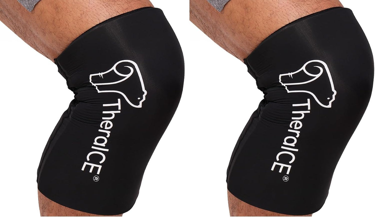 Theraice Knee Ice Pack Wrap PRO Brace, Compression Sleeve, Focuszone (M)