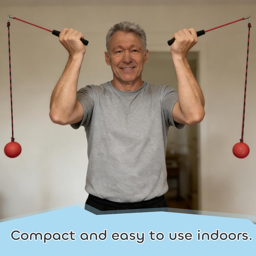 Shoulder Reliever Ball Swing | Shoulder Rotator Cuff Exercise Equipment | Upgraded Version with Reinforced 360° Tangle-Free Swivel, Non-Stretch Rope& 0.24Lb Ball for Home Exercise