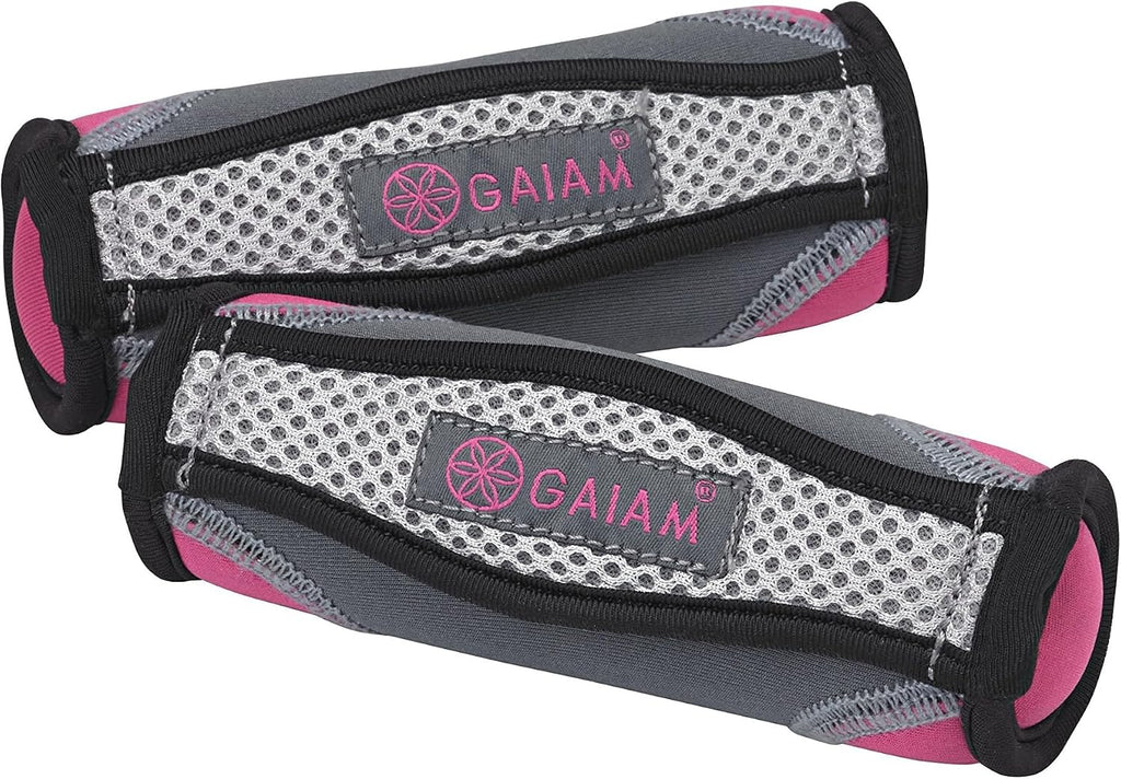 Gaiam Soft Walking Hand Weights with Strap, 4Lb Set Women Men