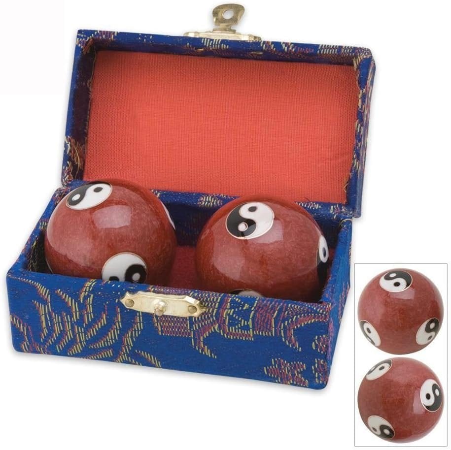 Red Baoding balls in their box