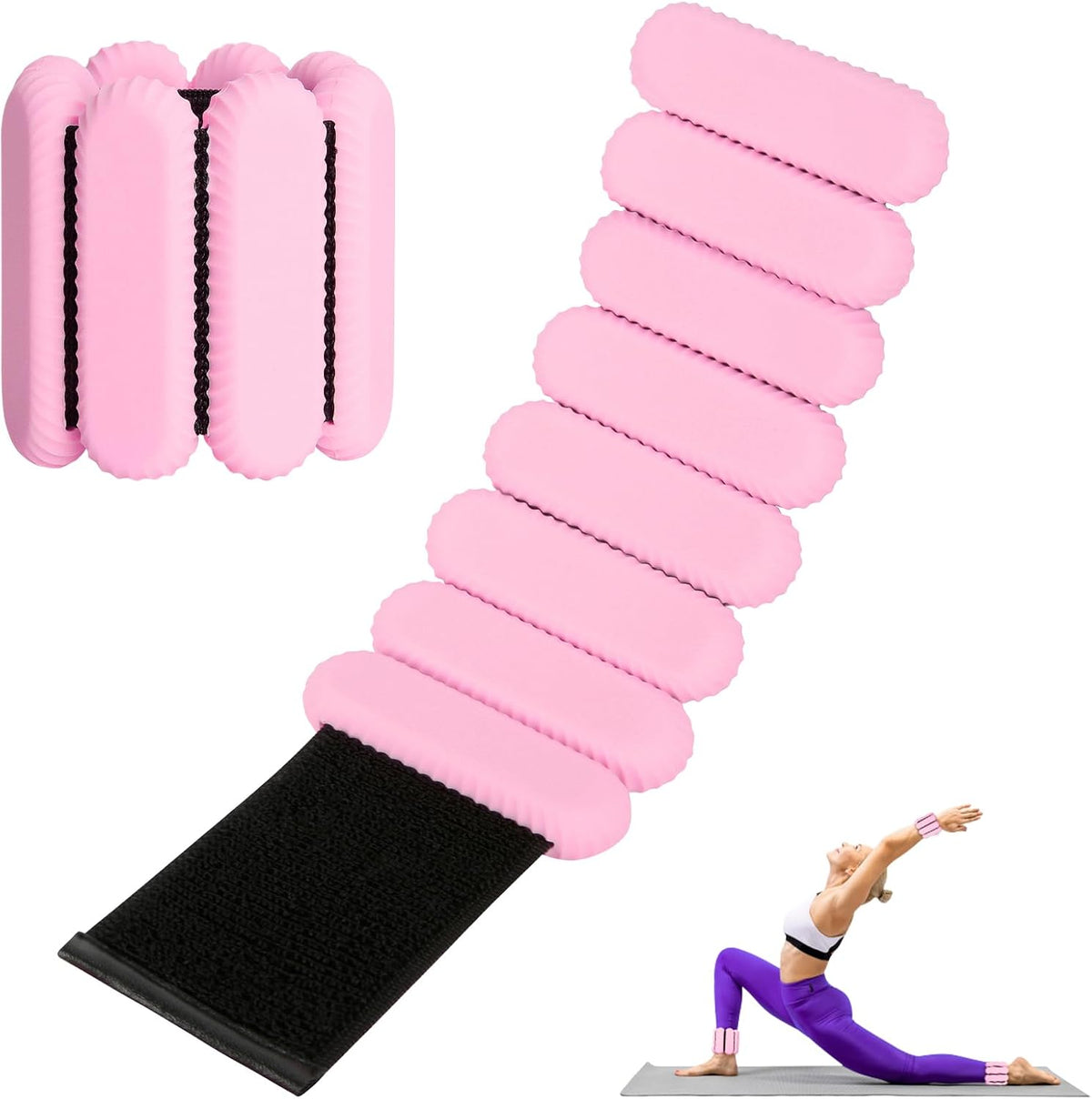 Wrist Ankle Weights for Women, Adjustable Ankle Weights Strength Training Silicone Bracelets Workout Wrist Ankle Weights for Men Women Yoga Running Dance Ankle Arm Leg Weights (2lb)