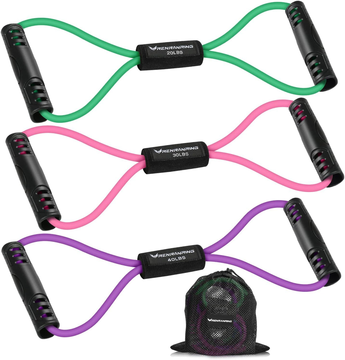 Resistance Bands with Handles, Figure 8 Fitness Bands, Exercise Bands Set