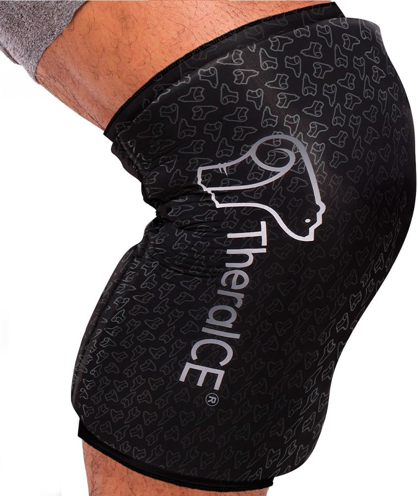 Theraice Knee Ice Pack Wrap PRO Brace, Compression Sleeve, Focuszone (M)