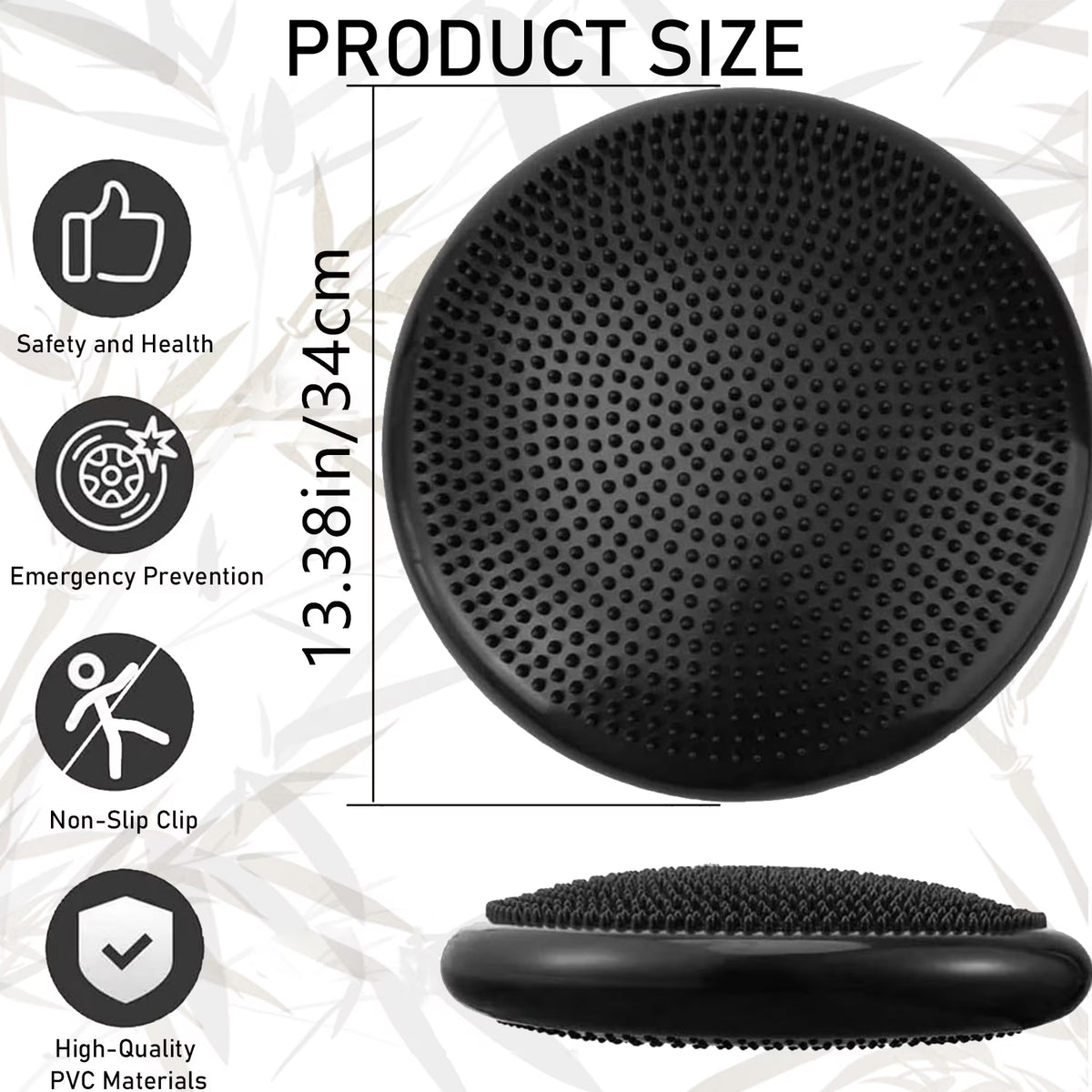 Core Balance Disc Trainer, 13.3” Balance Disc with Pump for Improving Posture, Fitness