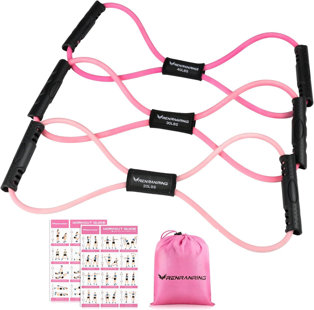 Resistance Bands with Handles, Figure 8 Fitness Bands, Exercise Bands Set